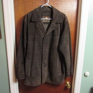 Andrew Marc New York 3/4 Mens Brown Suede Coat L